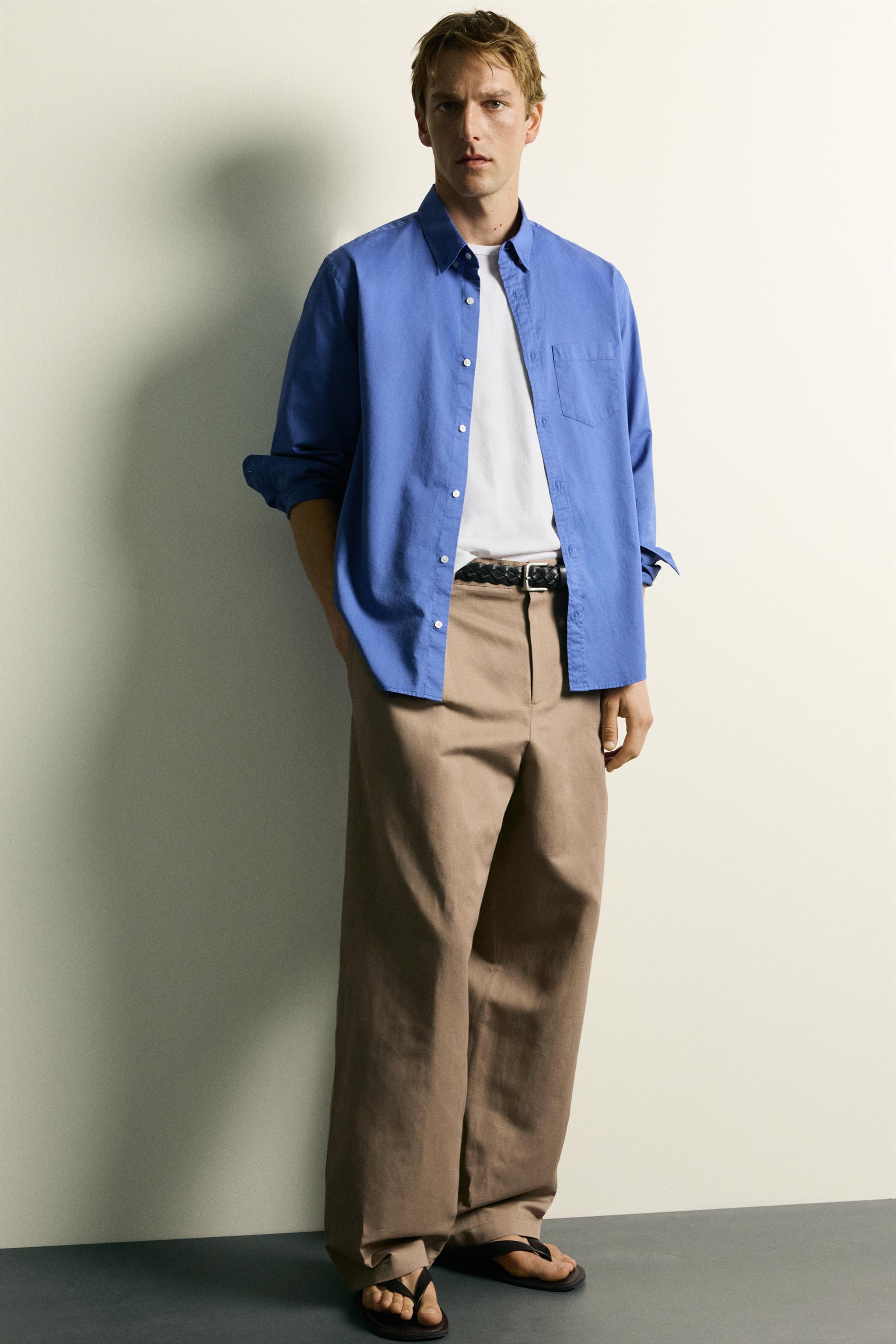 RELAXED FIT PLEATED PANTS